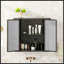 Armoire de salle de bain murale noire avec miroir-316176541