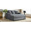 Très grand canapé-lit de 55 po de style moderne avec coussins, station de charge et porte-gobelets, tissu chenille-130545080