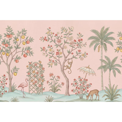 Papier peint rétro, jungle tropicale