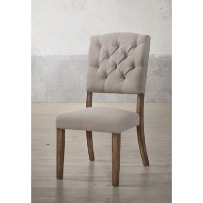 Parley Linen Upholstered Queen Anne Back Side Chair in Cream