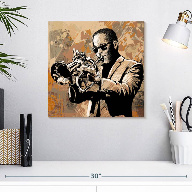 Joueur de trompette Abarca Jazz, H 16 po x l 16 po
