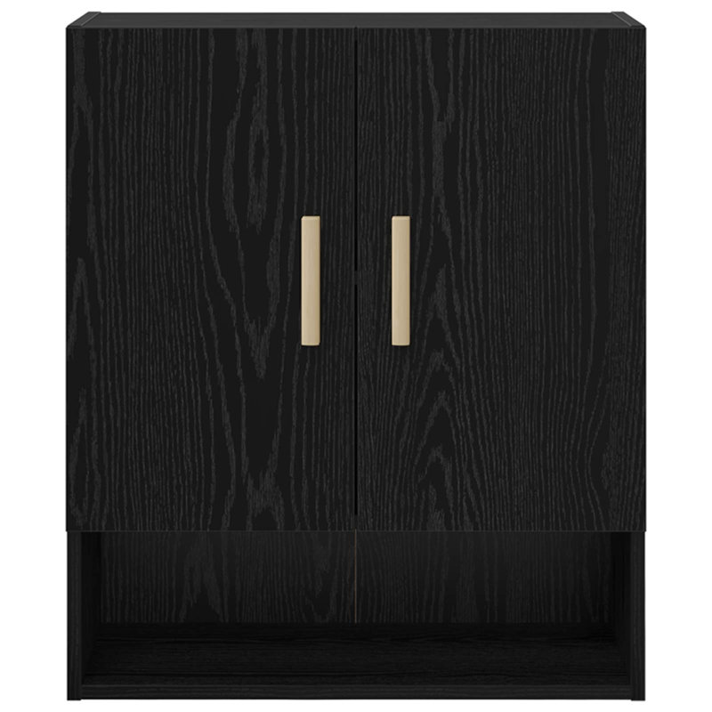 Engineered Wood Rectangle Accent Cabinet, Black Oak