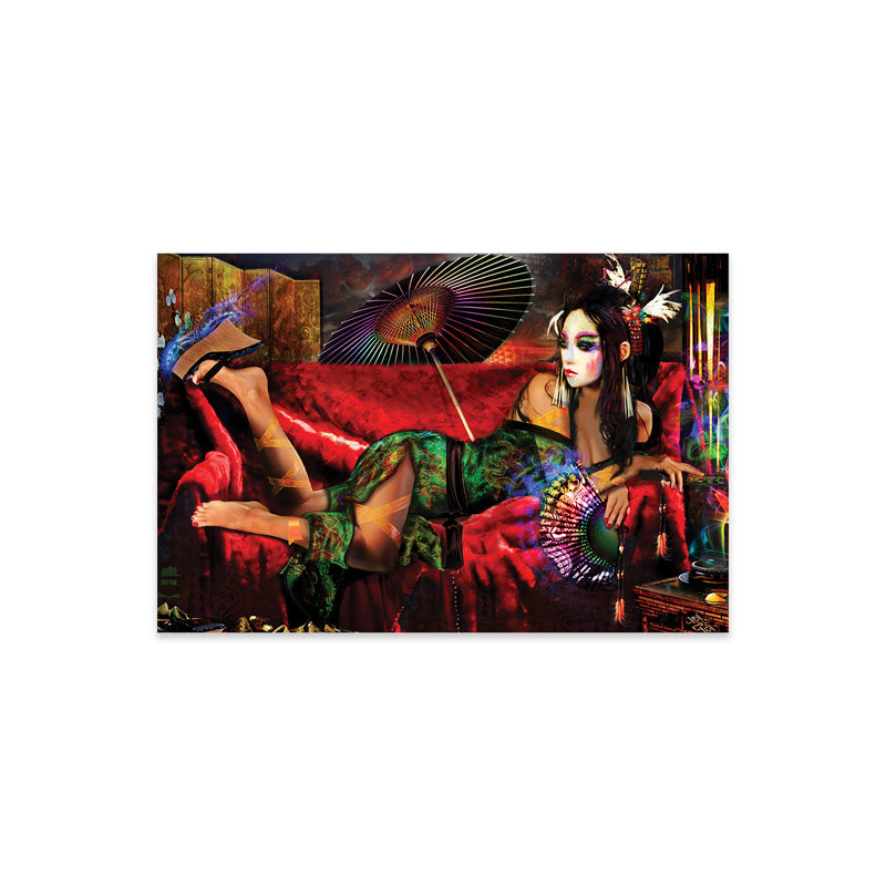 Geisha, reproduction sur verre acrylique, H 16 po x l 24 po x P 0,25 po