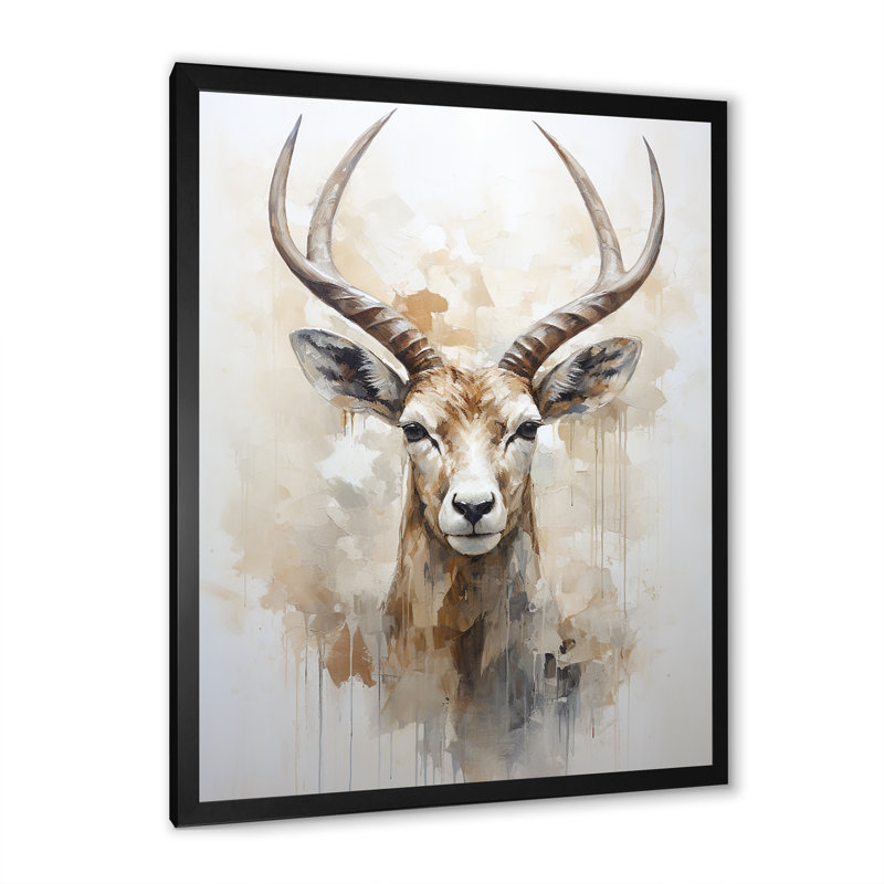 Minimalisme antilope Ibex I, H 32 po x l 24 po x P 1 po, Cadre simple noir