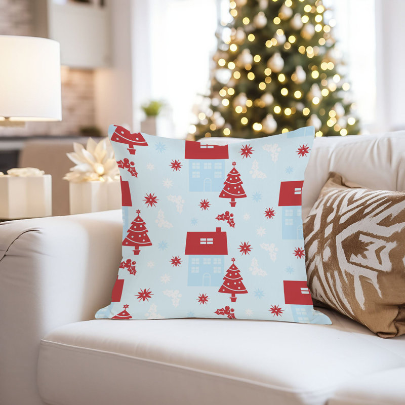 Holiday Christmas House Pattern II Modern, 16"H x 16"W