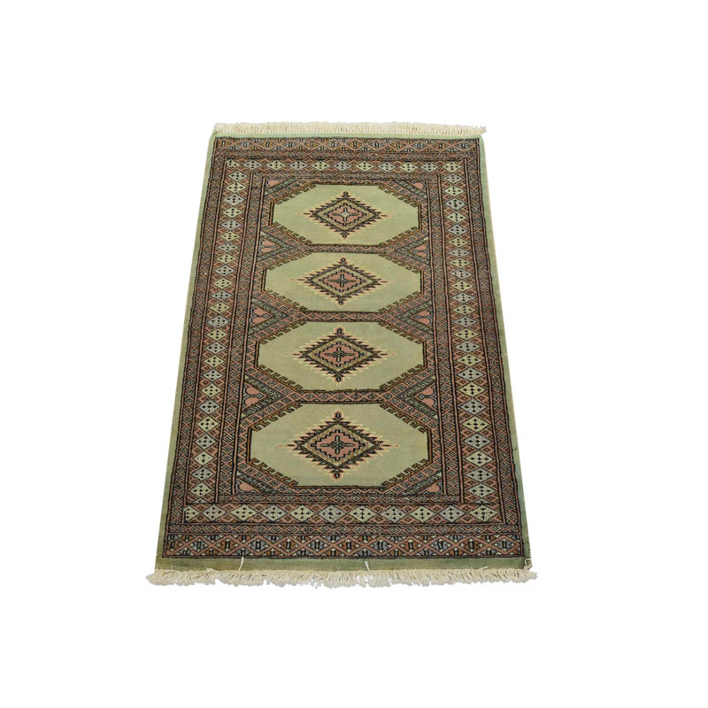 Tapis tribal en laine noué à la main 2 pi 6 po x 3 pi Bokhara Jaldar