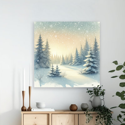 Winter Whisper: Snowfall in the Pines Canvas Print