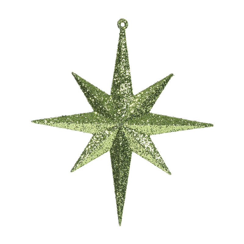 Ornement étoile de Bethléem scintillant, H 15,75 po x l 15,75 po x P 3 po, Lime