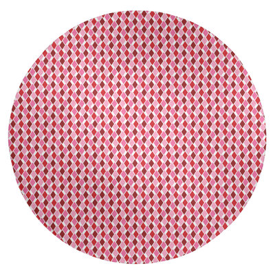 Tapis rose/rouge/brun fait main géométrique