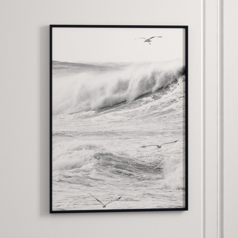 Rough Waves 2' Framed Photographic Print on Canvas