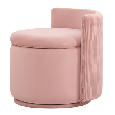 360 Degree Swivel Upholstered Accent Chair With Storage