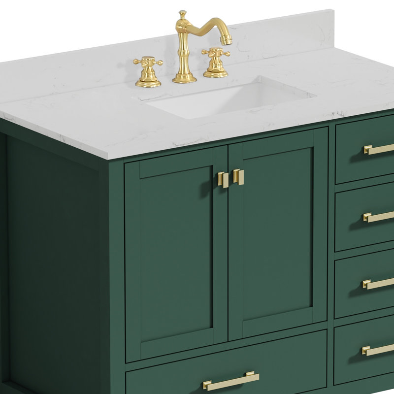 Meuble-lavabo simple 42 po Cholena, Vert