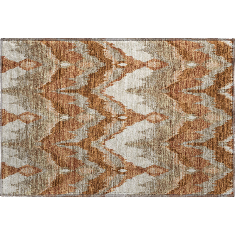 Premium Machine Washable Prisco Paprika Rug, Rectangle 1'8" x 2'6"