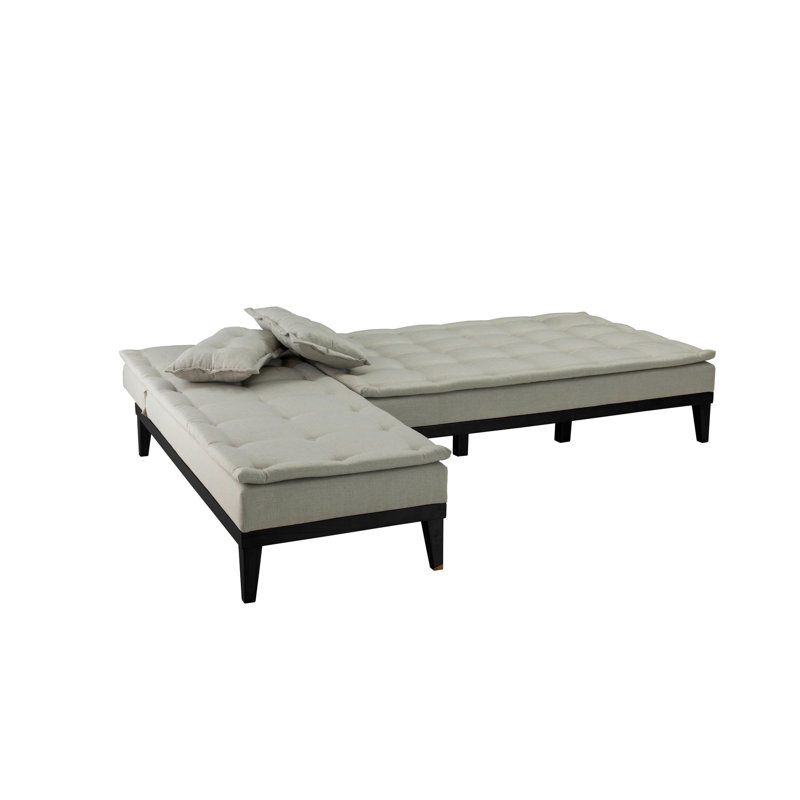 Canapé modulaire d'angle rembourré 88,6 po Sky, Velours crème