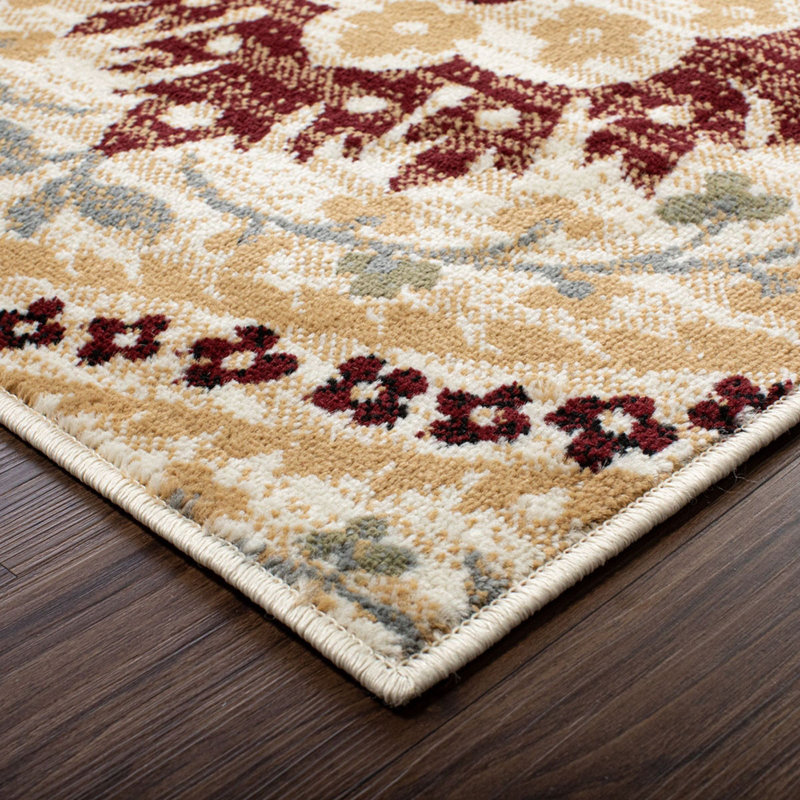 Damask Indoor Rug, Rectangle 5' x 8'