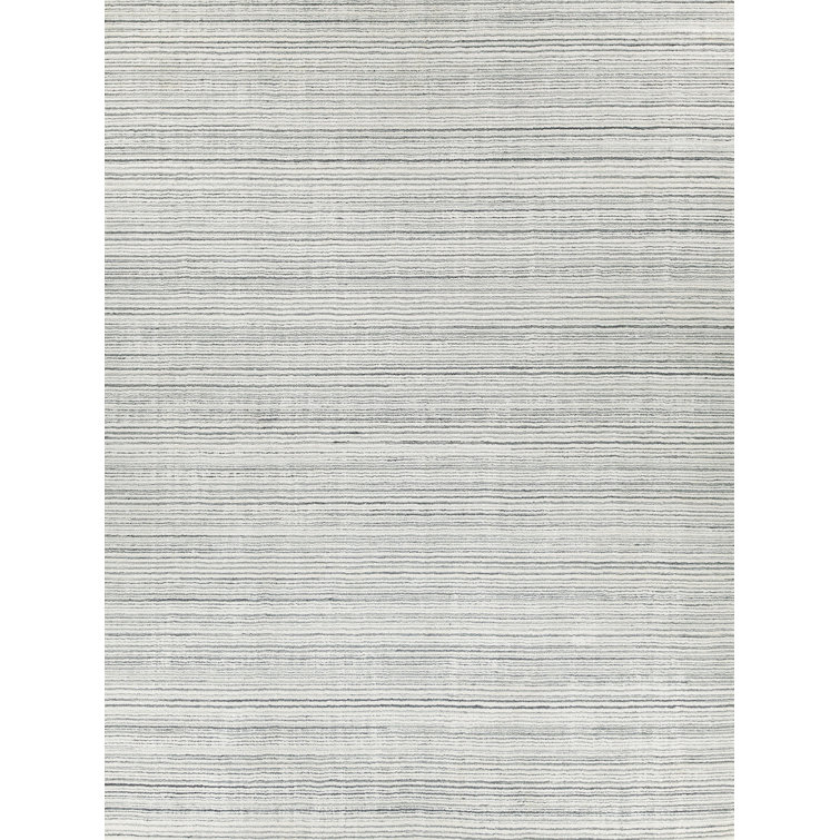 Rossini Striped Area Rug in Silver/Ivory