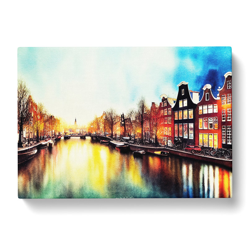Amsterdam CanalVol.2 - Wrapped Canvas Print, 35cm H x 50cm W x 3cm D