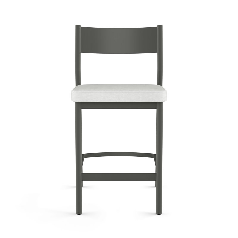 Tabouret de comptoir Latitude Run® Cullison, Blanc, Gris foncé