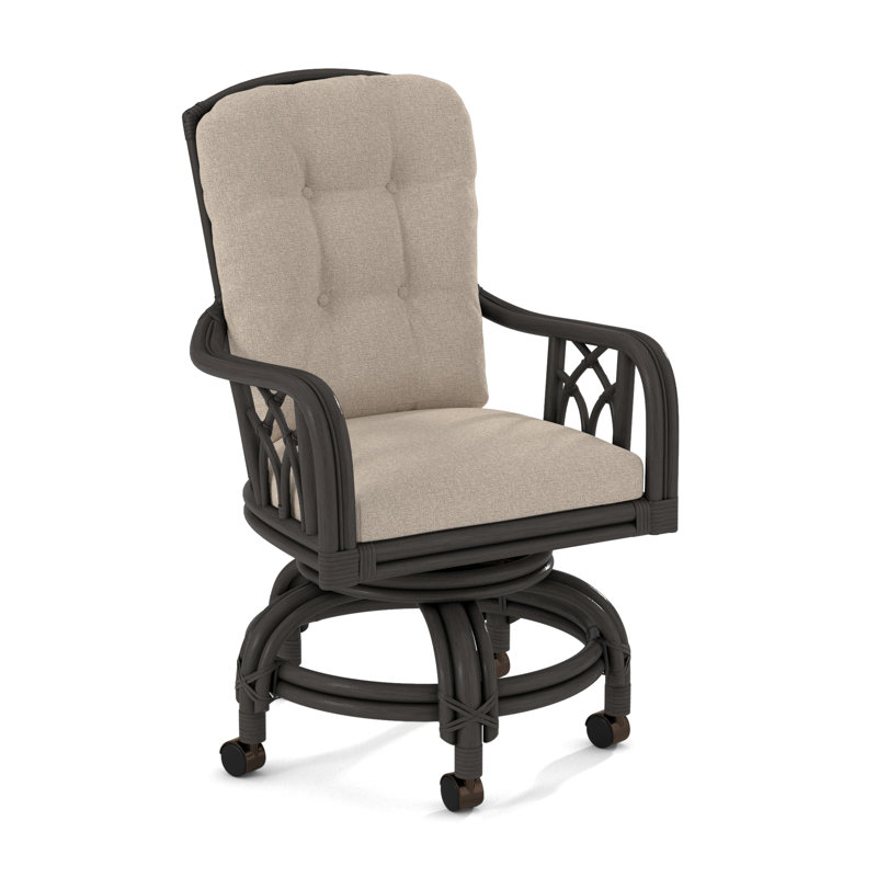 Edgewater Castered Arm Chair, Havana, Eggshell Crypton Performance; 0884-93