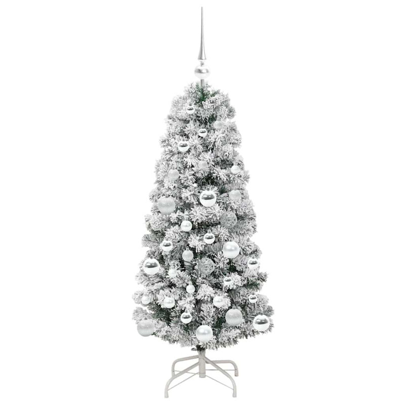 Artificial Hinged Christmas Tree Green and white, 3.94 ft