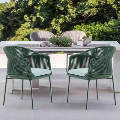 Fauteuil de salle à manger d'extérieur imperméable en alliage d'aluminium avec coussin