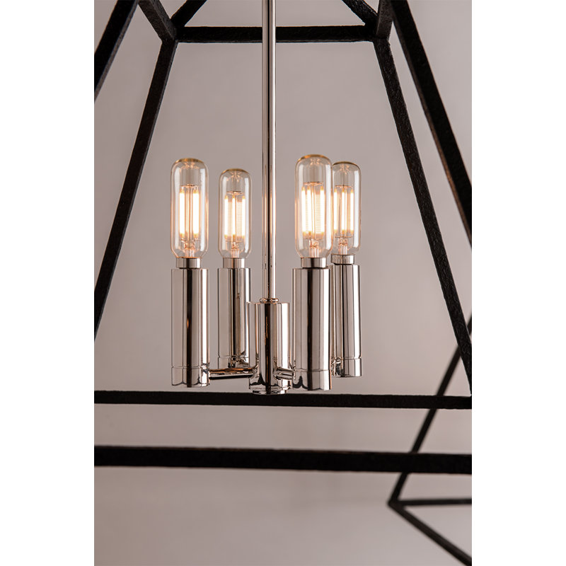Lustre géométrique à 8 lumières Webster, Nickel poli