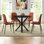 Folmar 39.5" W 5-Piece Round Dining Set with Chenille Chairs