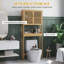 Armoire de rangement en bambou au-dessus de la toilette, organisateur de salle de bain au-dessus de la toilette avec portes à lattes, tablette réglable et tablette ouverte, naturel