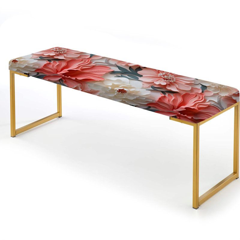 Banc rembourré or, Velvet Bloom