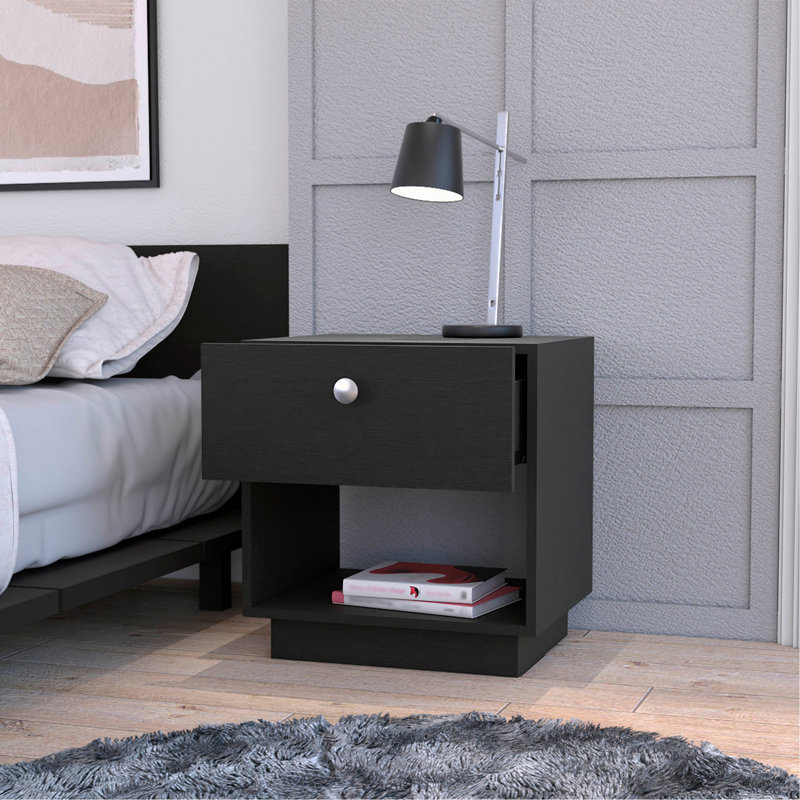 1 Drawer Nightstand, Storage Shelf