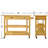 Rolling Kitchen Cart With Distinctive Design, Rubber Wood Top & Pine Structure Island Towel Rack And Shelves, Body-855901607