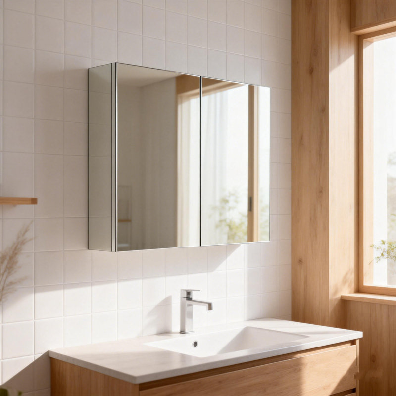 60mm W 55mm H Wall Mounted Required Medicine Cabinet Mirror