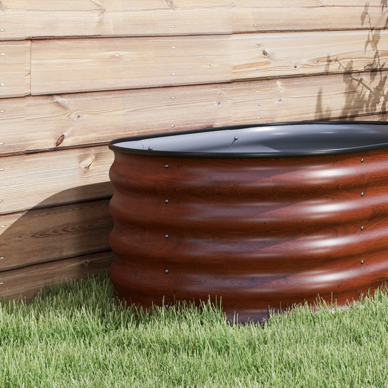 Ruocco Metal Raised Garden Bed,wood, Brown, 12" H x 41.25" W x 25" D