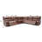 Brax Two Tone Brown Synthetic Leather Power Motion Sectional Sofa W/USB Port
