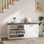 39.4" Shoe Storage Bench With Cushioned Seat & 2 Flip Drawers-164263338