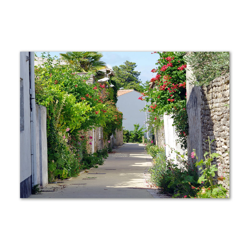 Flowery Alley - Wrapped Canvas Print