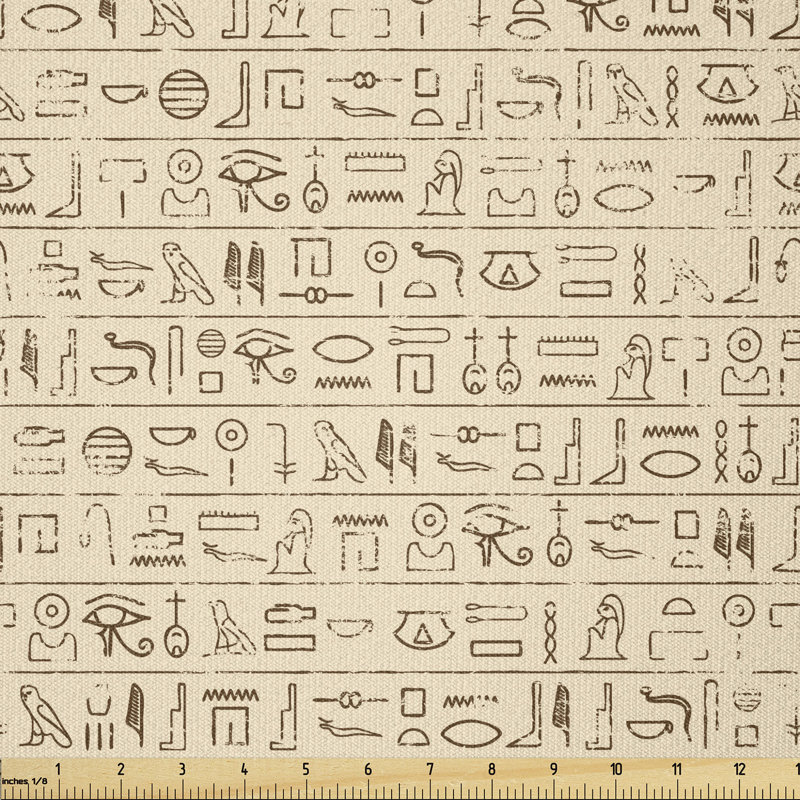 Derita Old Dated Hieroglyphics Language Multi-Purpose Fabric