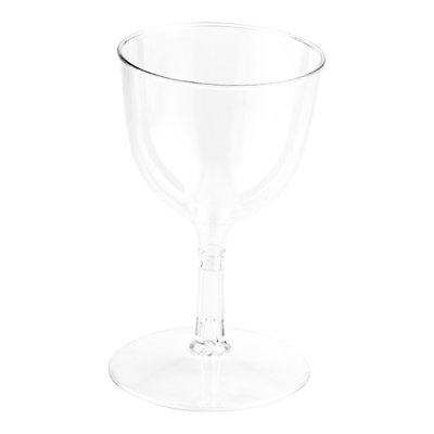 Restaurantware-2 Ounce Mini Wine Glasses, 100 Disposable Plastic Wine Glasses - Recyclable, Crack Resistant, Clear Plastic Disposable Wine Goblets, For Parties or Weddings