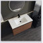 Ensemble de meuble-lavabo brun avec comptoir en résine et 2 portes-859374579