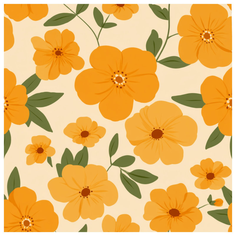 Fleurs, édredon floral, bohème bohémien, Édredon très grand, Floral orange / vert