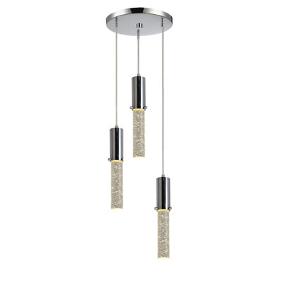 Suspension cylindrique en grappe 3 lumières Paonia