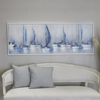 Cole and Gray Coastal Polystone Voiliers, art mural encadré