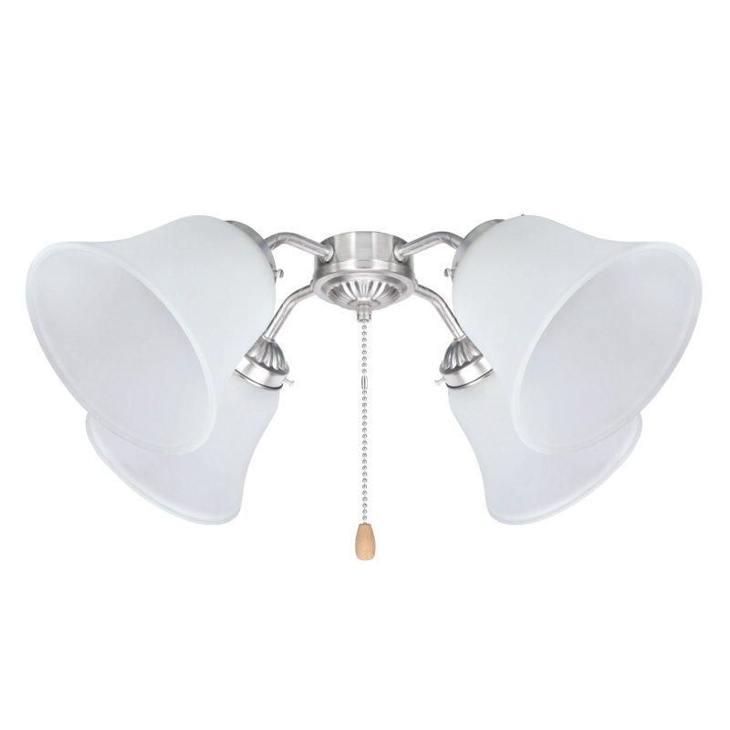 Abat-jour de ventilateur de plafond en verre 4,75 "H blanc givré, H 4,75 po x l 5,38 po x P 5,38 po