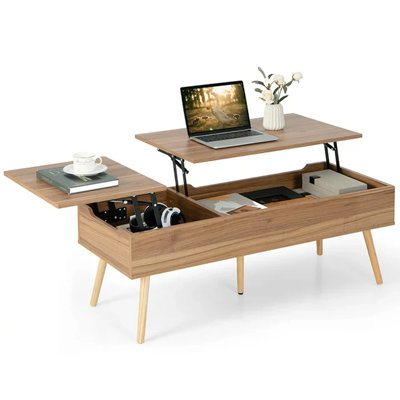 Amzi Lift Top Extendable 4 Legs Coffee Table with Storage by Wade Logan