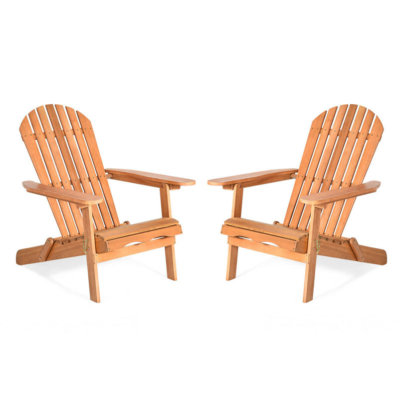 Chaise Adirondack pliante en bois massif Mckeel