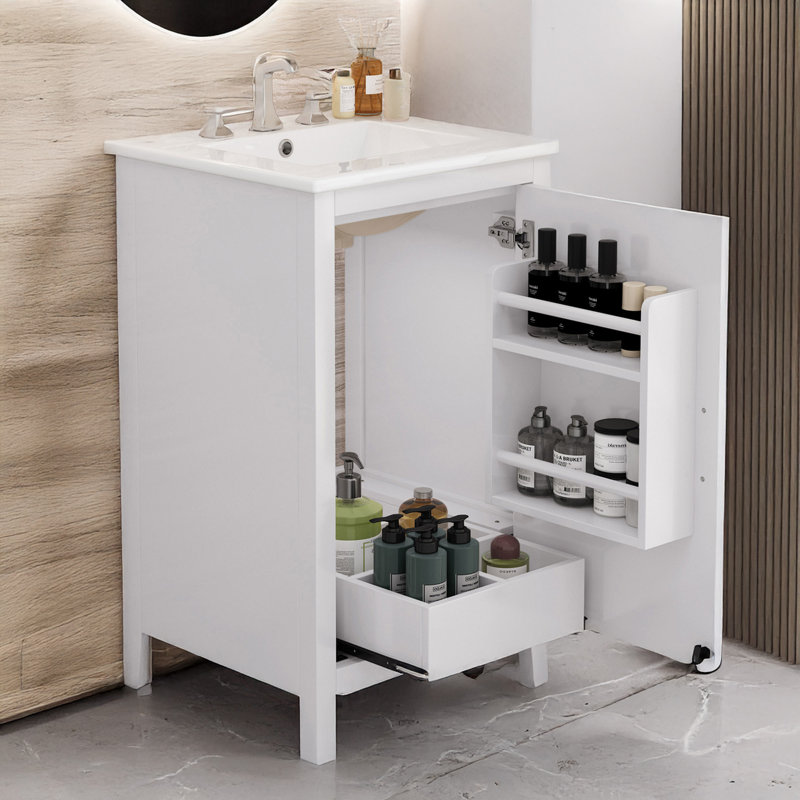Meuble-lavabo 20,3 po avec lavabo, Blanc