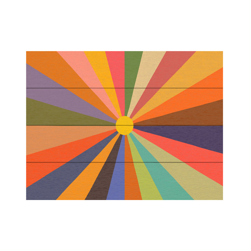 Florent Bodart  Sun Print Wood Slat Art, H 18 po x l 22 po