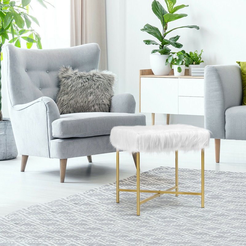 Tabouret en métal Sawin, Blanc