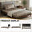 Bed Frame, Solid Wood Platform Bed with Headboard-1171602194-1171602197