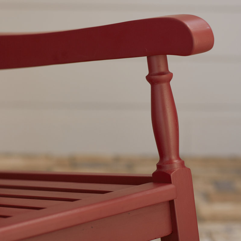Chaise berçante pour l'extérieur en bois massif Ponce, Rouge